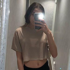 Cute Gold and White croptop